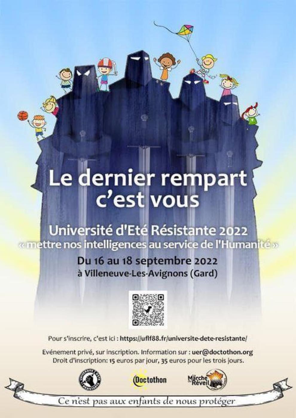 Affiche université d'été resistante 2022 à Villeneuve-les-Avignon