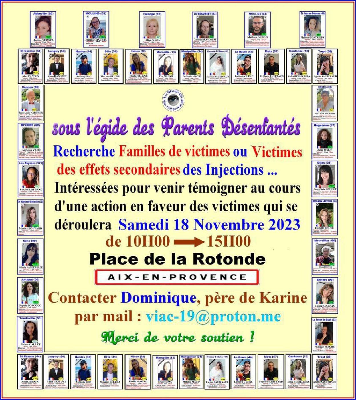 Hommage aux victimes de l'injection