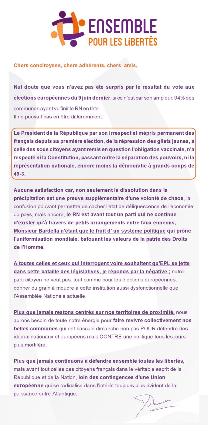 Communiqué élections EU