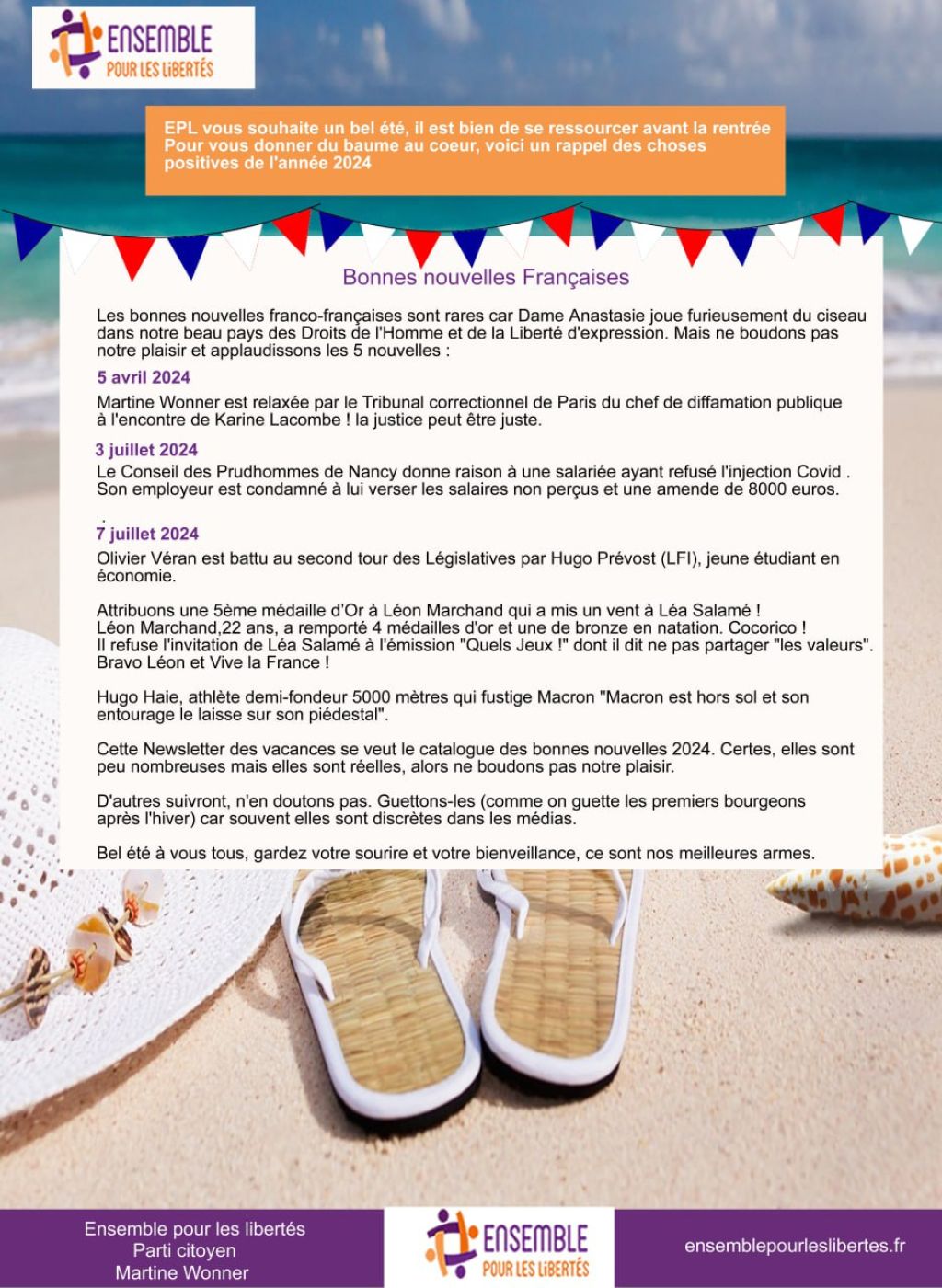 Ensemble pour les Libertés Bonnes nouvelles