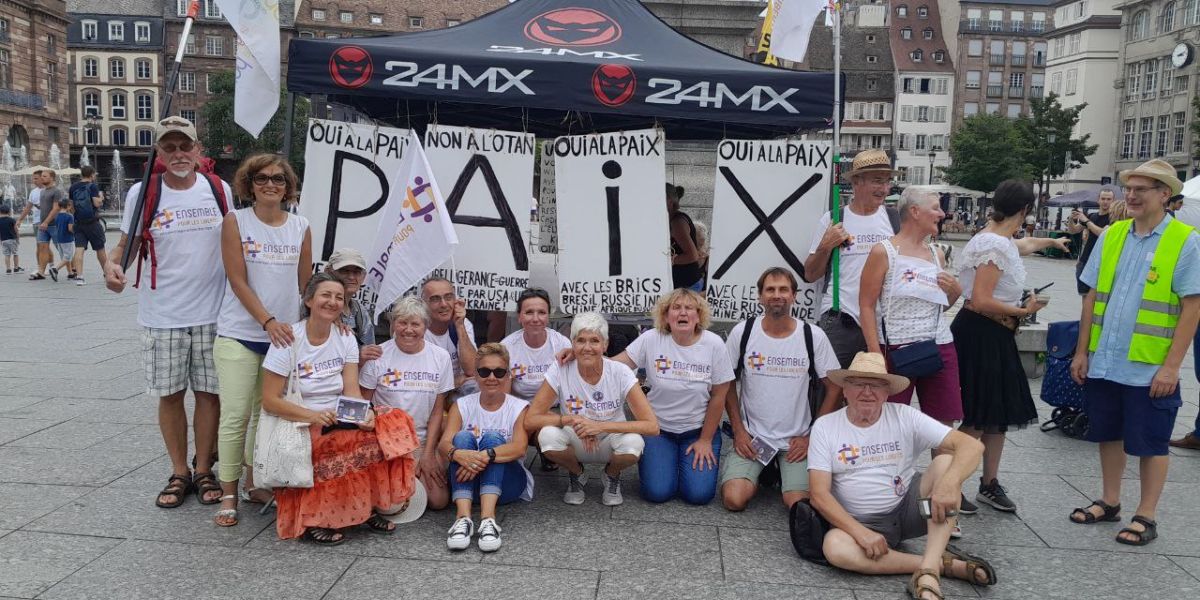 Ensemble pour les Libertés au rassemblement pour la paix à Strasbourg 19 aout 2023