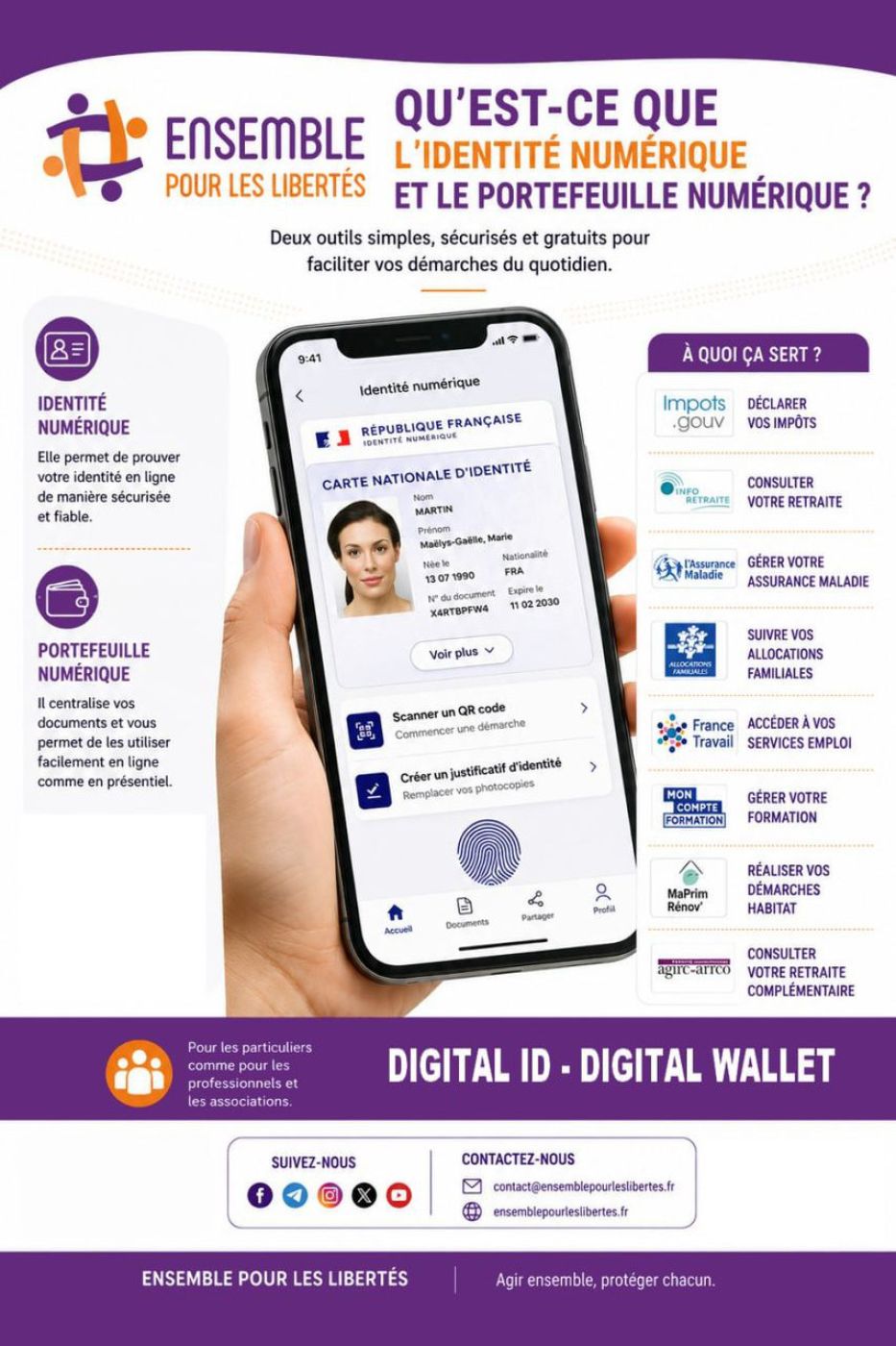 Identité et portefeuille numérique, Ensemble pour les Libertés