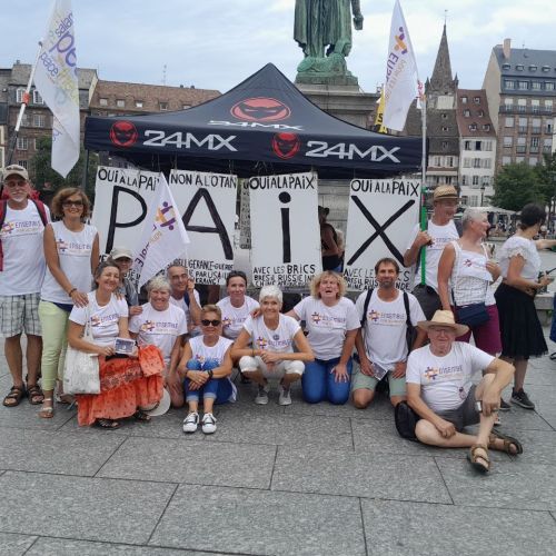 Ensemble pour les Libertés au rassemblement pour la paix à Strasbourg 19 aout 2023